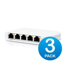 Switch Ubiquiti UniFi cu 5 porturi Gigabit, managed, carcasa plastic, Pachet de 3 Bucăți - USW-FLEX-MINI-3