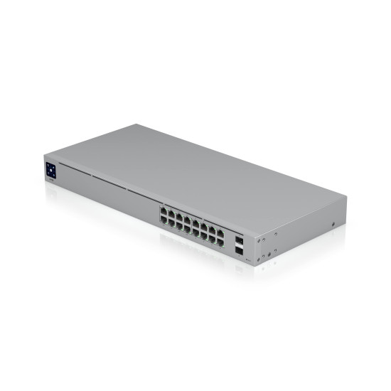 Switch PoE Ubiquiti UniFi cu 16 porturi Gigabit, 2xSFP, managed, rackabil - USW-16-POE