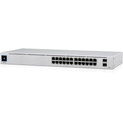 Switch Ubiquiti UniFi cu 24 porturi Gigabit, 2xSFP, managed, rackabil - USW-24