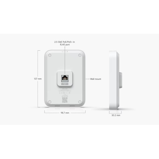 Access Point Ubiquiti, UniFi pentru perete Wi-Fi 7 PoE 2.5 GbE, U7-IW