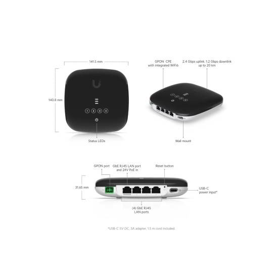 Ubiquiti UniFi Acces Point GPON Wi-Fi6 GbE, UF-WiFi6