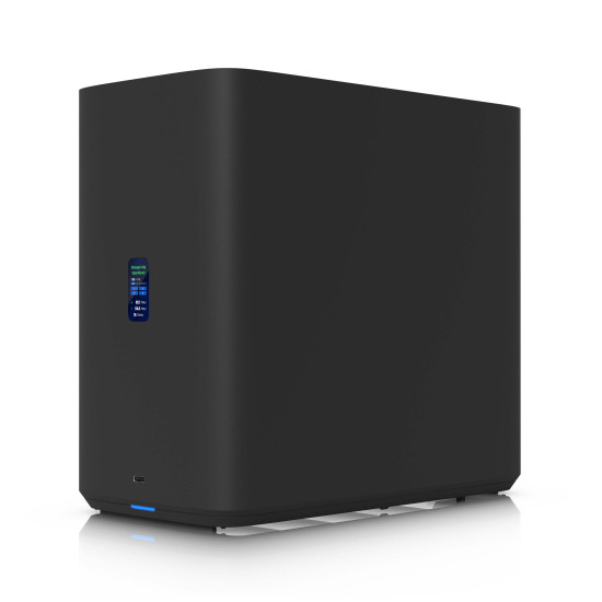 NAS compact UniFi Ubiquiti UNAS 4, 4 Bay HDD/SSD, 2 Sloturi M.2 NVMe, 2.5 GbE, USB-C, Negru, UNAS-4-B