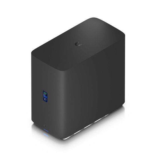 NAS compact UniFi Ubiquiti UNAS 4, 4 Bay HDD/SSD, 2 Sloturi M.2 NVMe, 2.5 GbE, USB-C, Negru, UNAS-4-B