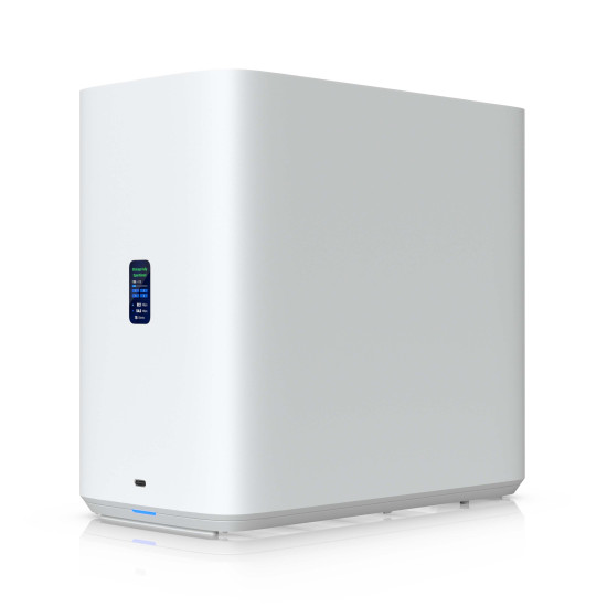 NAS compact UniFi Ubiquiti UNAS 4, 4 Bay HDD/SSD, 2 Sloturi M.2 NVMe, 2.5 GbE, USB-C, Alb, UNAS-4-W