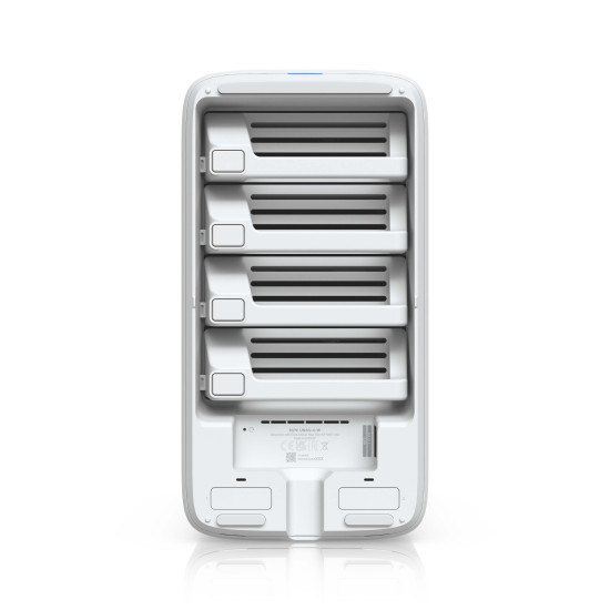 NAS compact UniFi Ubiquiti UNAS 4, 4 Bay HDD/SSD, 2 Sloturi M.2 NVMe, 2.5 GbE, USB-C, Alb, UNAS-4-W