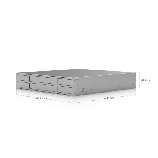 NAS 2U UniFi Ubiquiti UNAS Pro 8, 8 Bay HDD/SSD, 2 Sloturi M.2 NVMe, 10 Gbps, UNAS-Pro-8