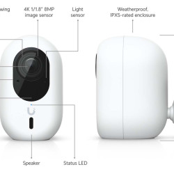 Cameră WiFi UniFi Ubiquiti G6 Instant 4K cu AI și Audio Bidirecțional, UVC-G6-INS-W