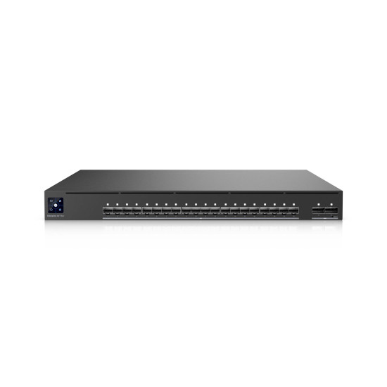 Switch Enterprise Audio/Video UniFi Ubiquiti, 20 Porturi 10G SFP+ și 2 Porturi 100G QSFP28, EAV-Fiber