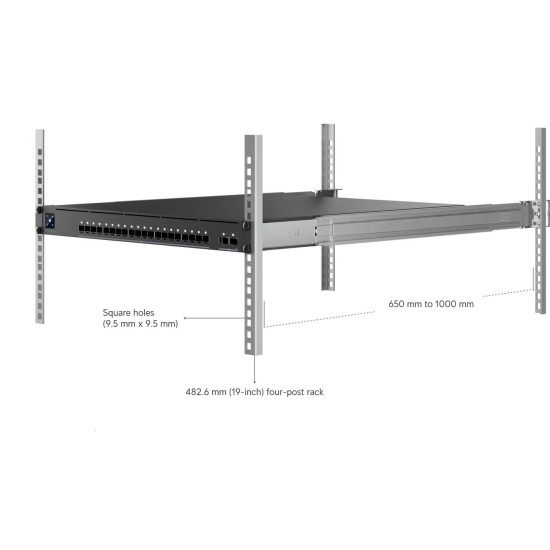 Switch Enterprise Audio/Video UniFi Ubiquiti, 20 Porturi 10G SFP+ și 2 Porturi 100G QSFP28, EAV-Fiber