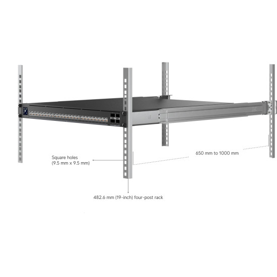 Switch Ubiquiti Enterprise Audio/Video cu 24 de porturi 10G PoE+++ și 4 porturi uplink 100G QSFP28