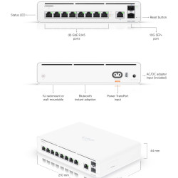 Consolă de management UISP cu Switch și Gateway Multi-Gigabit UniFi Ubiquiti, UISP-Console