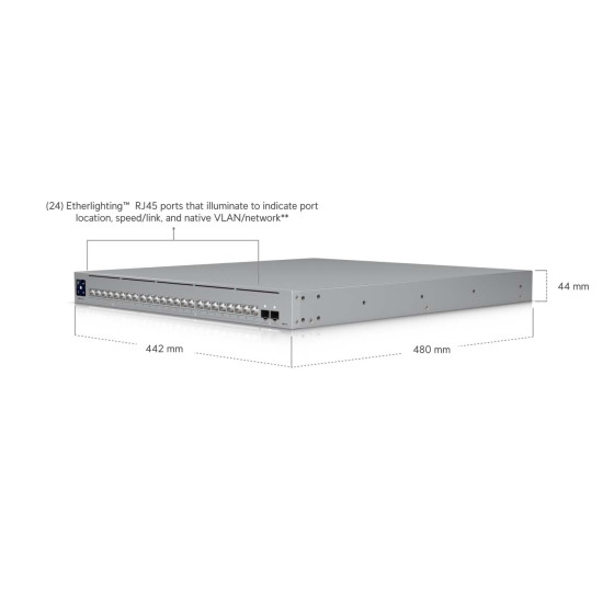Switch Enterprise UniFi Ubiquiti Pro XG, 24 Porturi Multi-Gigabit și 2 Porturi 25G SFP28, USW-Pro-XG-24