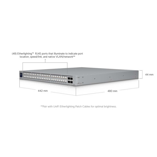 Switch Enterprise UniFi Ubiquiti Pro XG, 48 Porturi Multi-Gigabit și 4 Porturi 25G SFP28, USW-Pro-XG-48