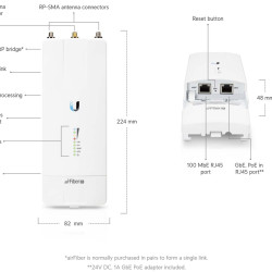 Bridge PtP 2 GHz airFiber 2X UniFi Ubiquiti, AF-2X