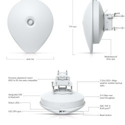 Bridge 60 GHz Long-Range airFiber 60 Xtreme-Range UniFi Ubiquiti, AF60-XR