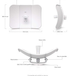 Stație wireless 5 GHz Long-Range airMAX LiteBeam 5AC UniFi Ubiquiti, LBE-5AC-LR-5