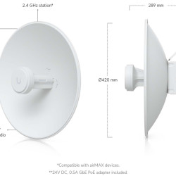 Antenă wireless 2.4 GHz airMAX PowerBeam 2AC 400 UniFi Ubiquiti, PBE-2AC-400