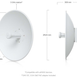Bridge PtP 5 GHz airMAX PowerBeam 5AC 500 UniFi Ubiquiti, PBE-5AC-500