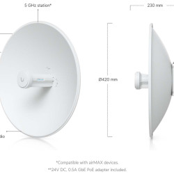 Bridge PtP 5 GHz airMAX PowerBeam 5AC UniFi Ubiquiti, PBE-5AC-Gen2-5