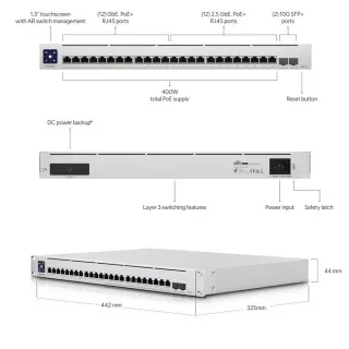 Switch 24 porturi Gigabit,2xSFP+,UniFi USW-ENTERPRISE-24-POE