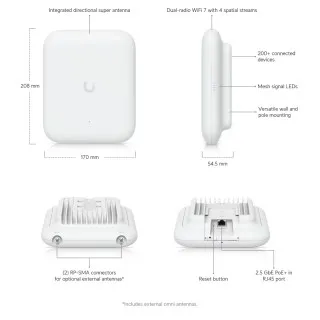 Access point Ubiquiti Wi-Fi 7 Dual Band U7-Outdoor